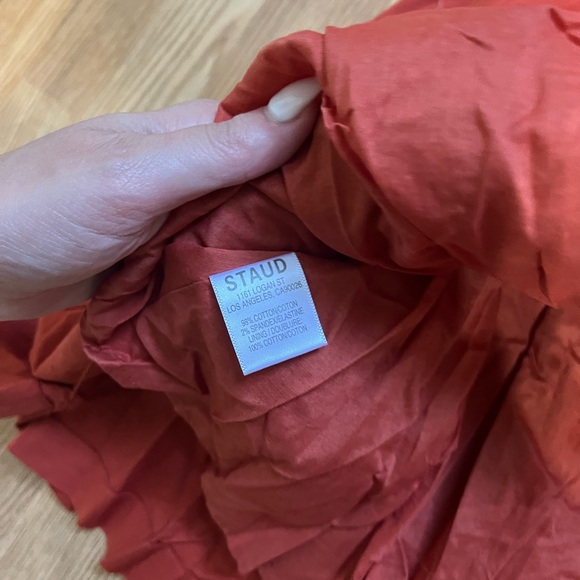 Staud Elio Cotton Minidress in Orange Size 6 - Picture 7 of 10